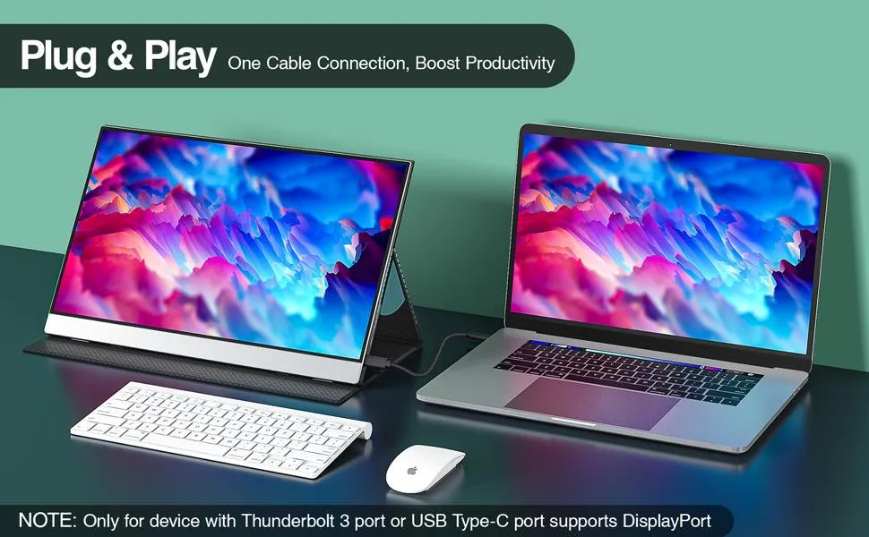 cocopar Monitor de computadora portátil para portátil de 15.6 pulgad